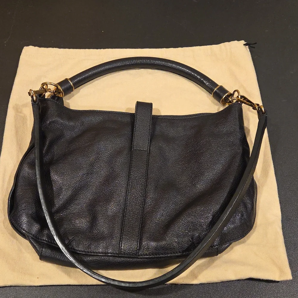 Burberry Black Leather Shoulder Bag with Gold Hardware - Picture 8 of 10